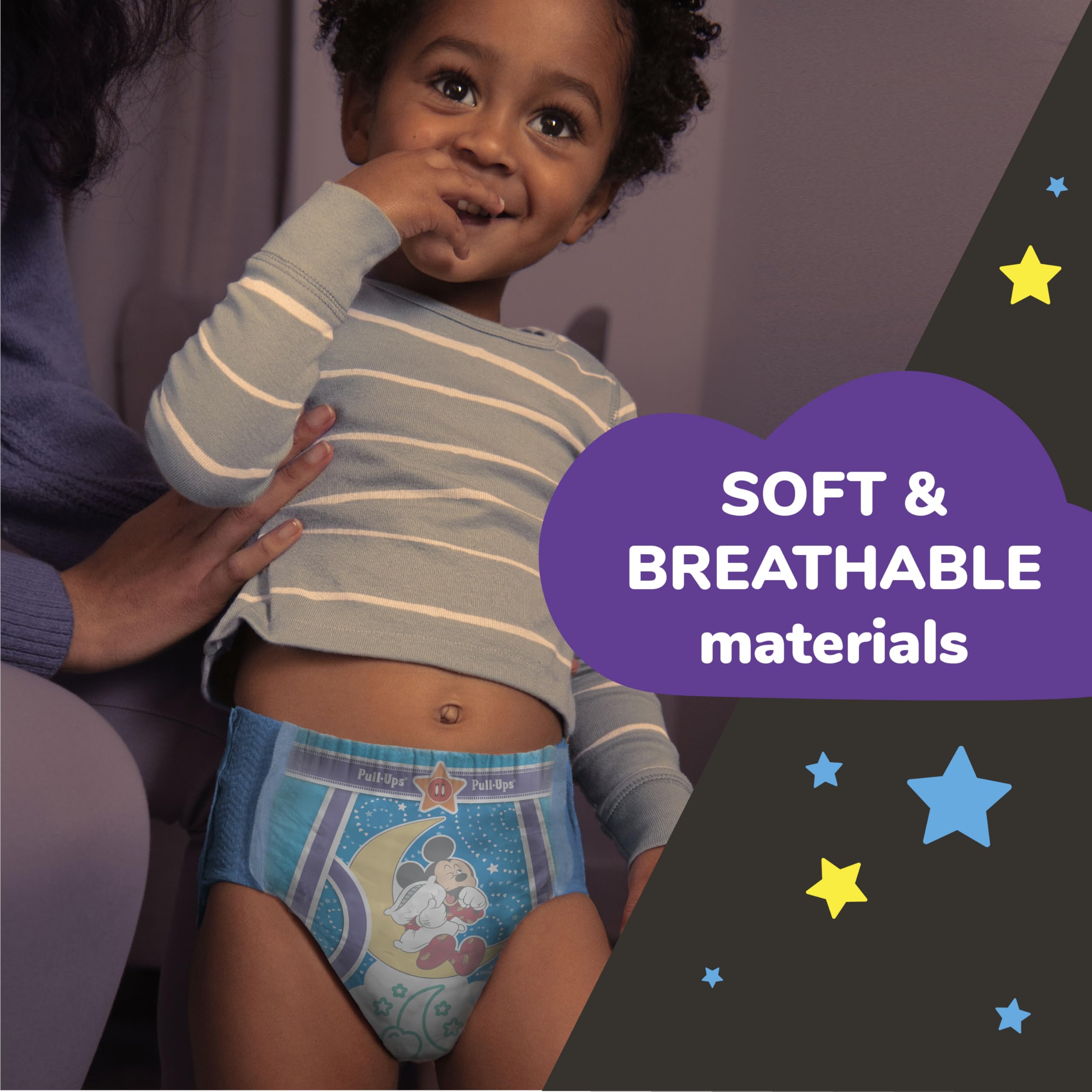 Pull-Ups pictured on child ready for bed promoting confidence and dry nights