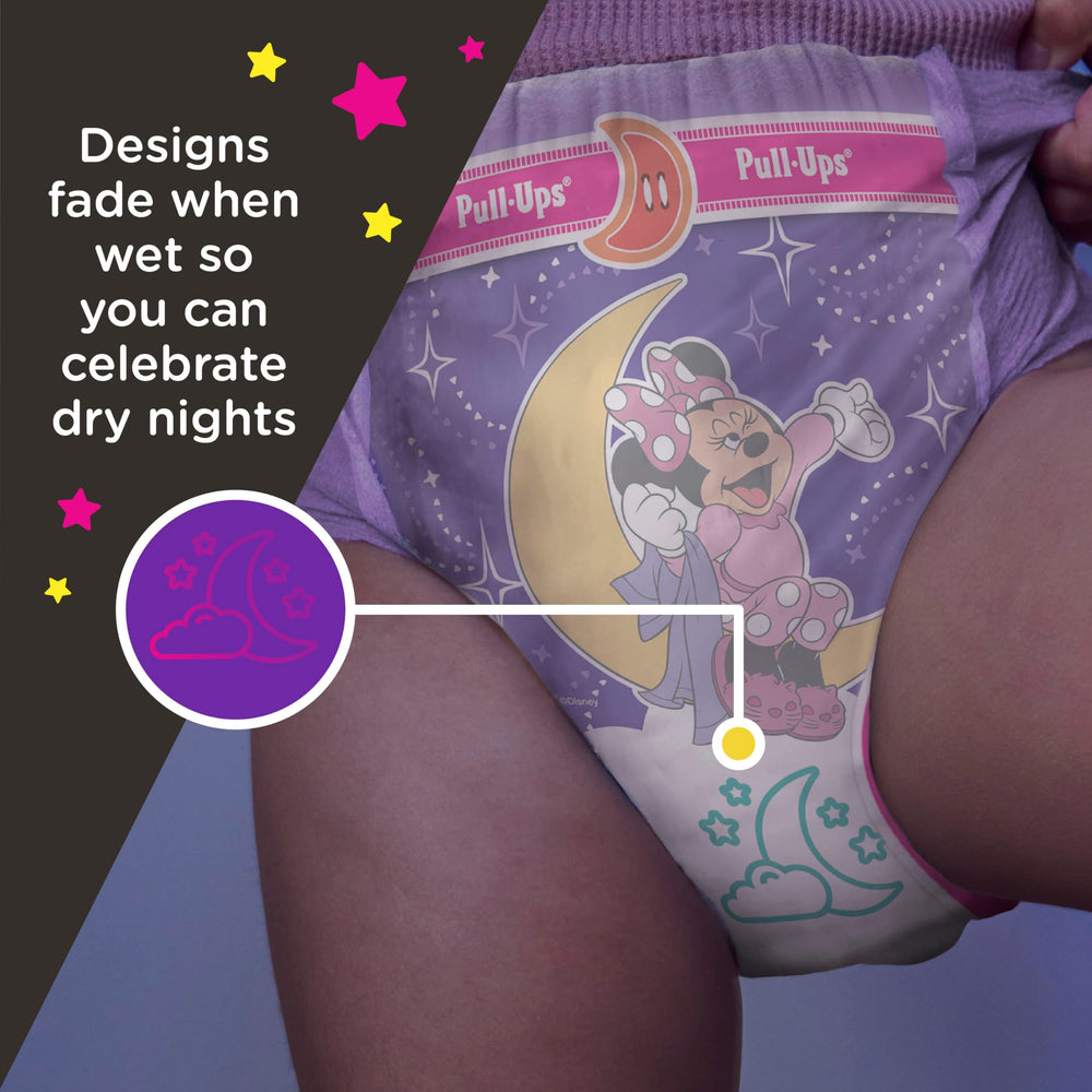 Pull-Ups refastenable side panels highlighted for easy night changes