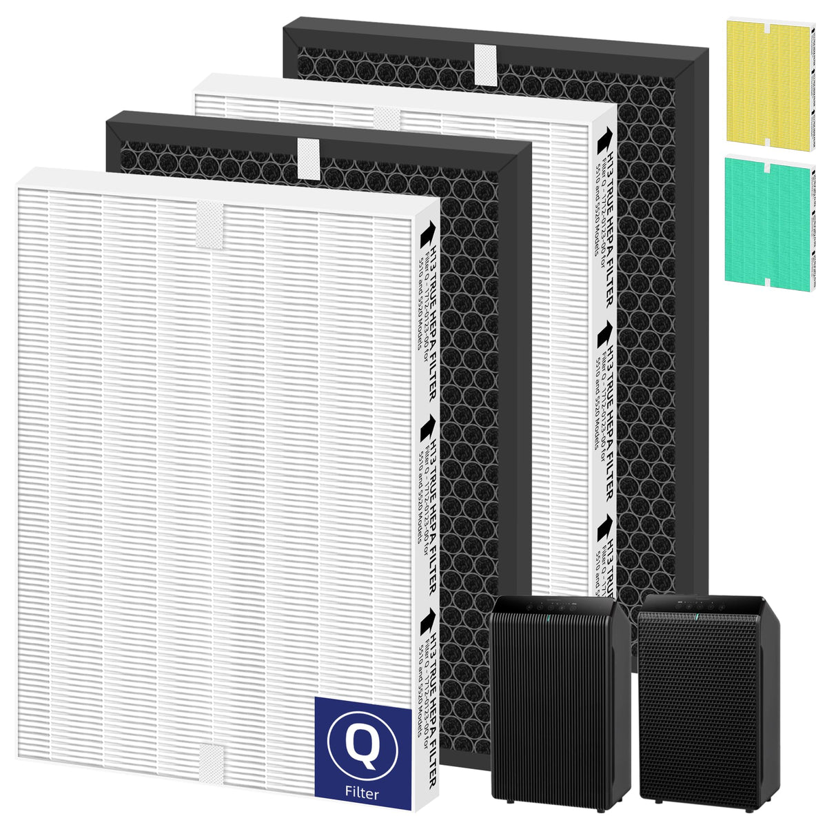 Pulluty front packaging showing compatible Winix models and included filters