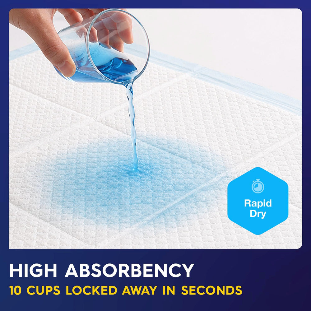 Pulp core cutaway highlighting high absorbency and lock-in