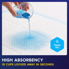 Pulp core cutaway highlighting high absorbency and lock-in