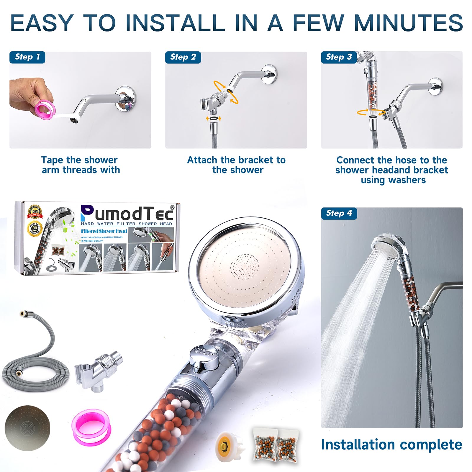 PumodTec lifestyle bathroom shot showing improved shower comfort