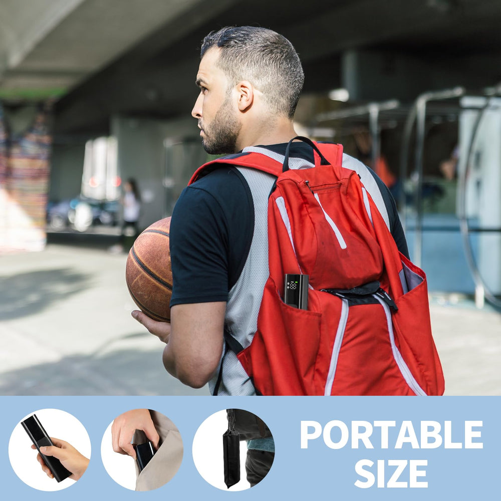 Pumteck MY01 tucked inside gym bag for convenient on-the-go readiness