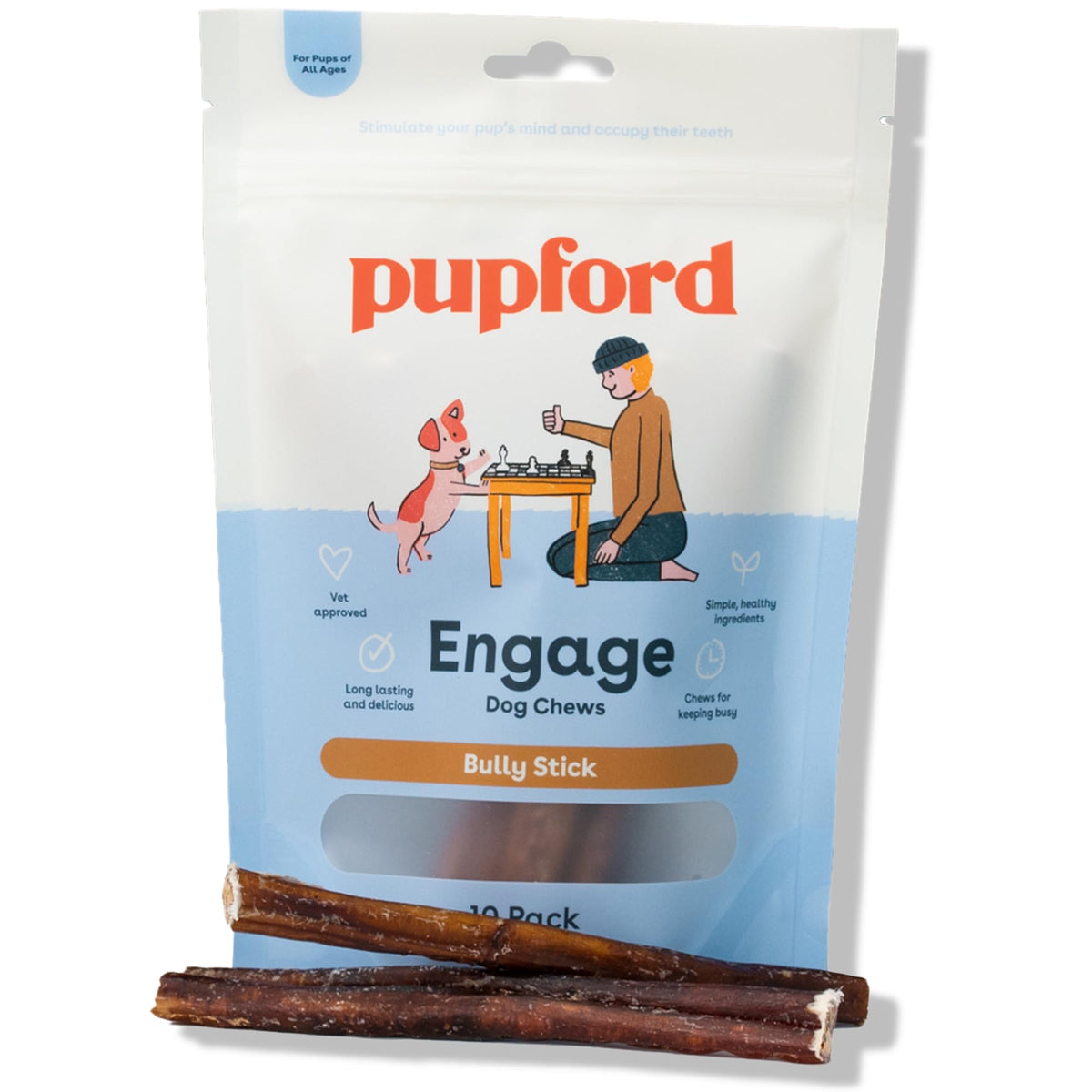 Pupford front packaging showing 10-count benefit