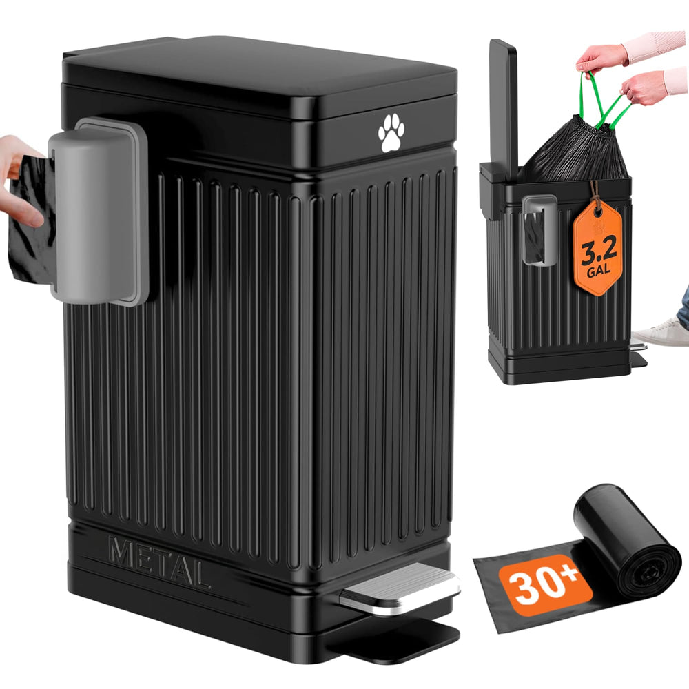 Pupzle front view of outdoor dog poop can showing compact design and odor control