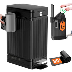 Pupzle front view of outdoor dog poop can showing compact design and odor control