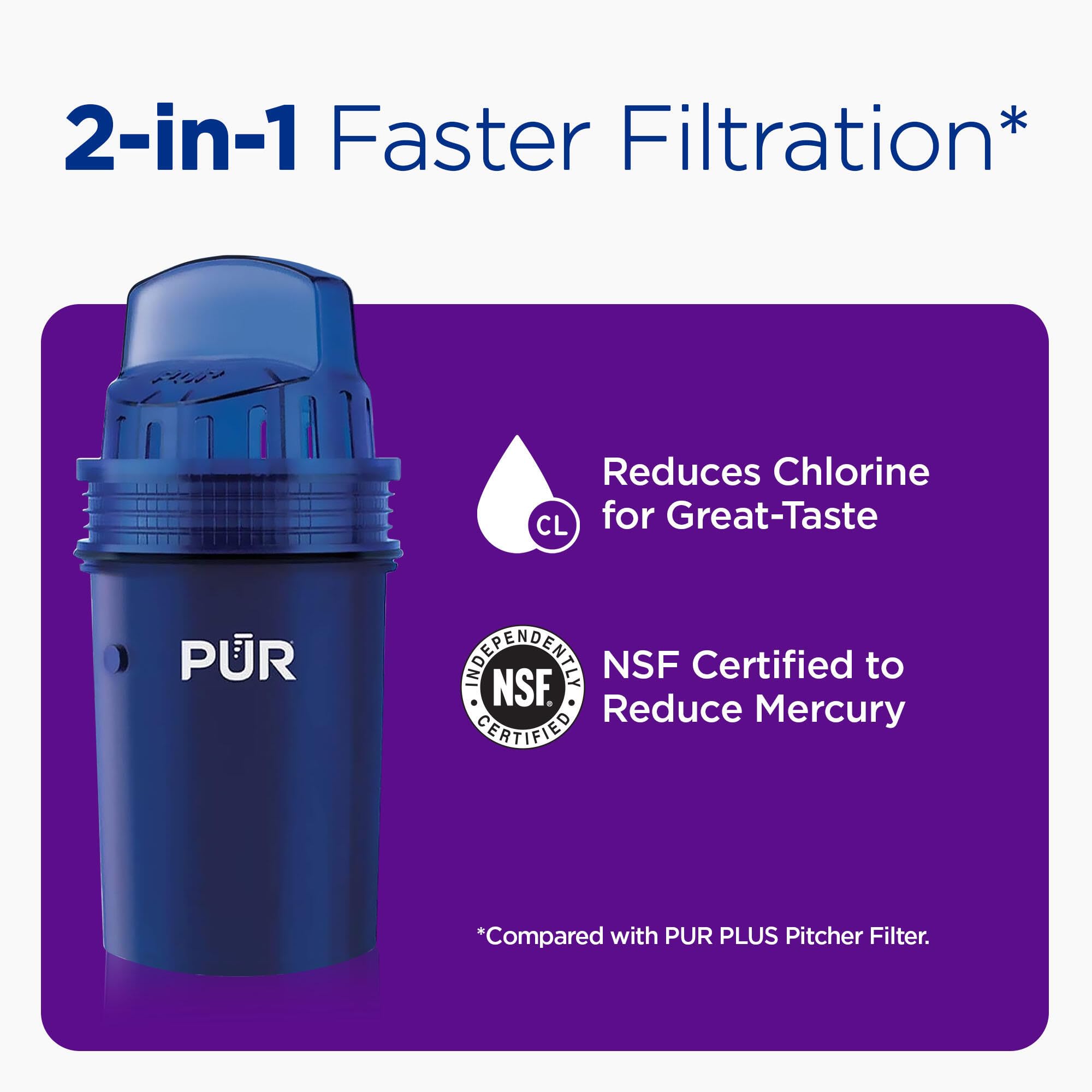 PUR filter inside dispenser as water pours, showing reliable everyday use