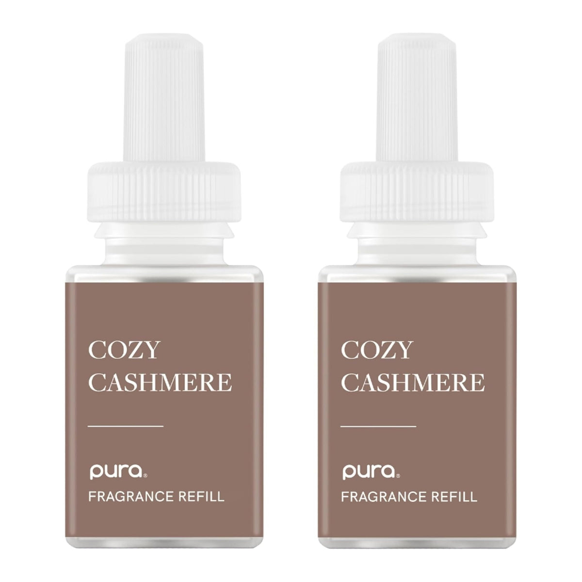 Pura front packaging of Cozy Cashmere 2-pack showing product and benefits