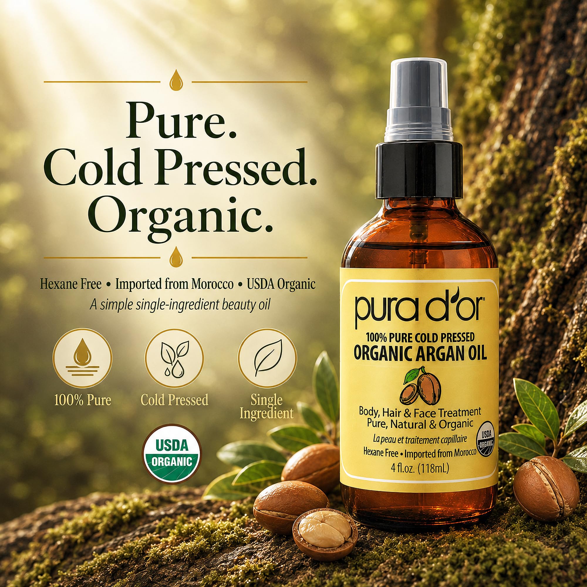 PURA D'OR bottling at solar-powered facility illustrating sustainable sourcing