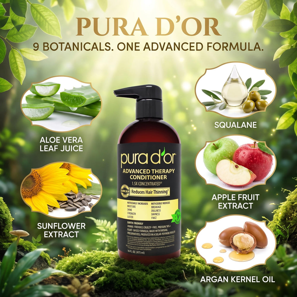 PURA D'OR before and after hair texture comparison for volume