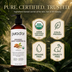 PURA D'OR applied to hair ends, adds visible shine and smoothness
