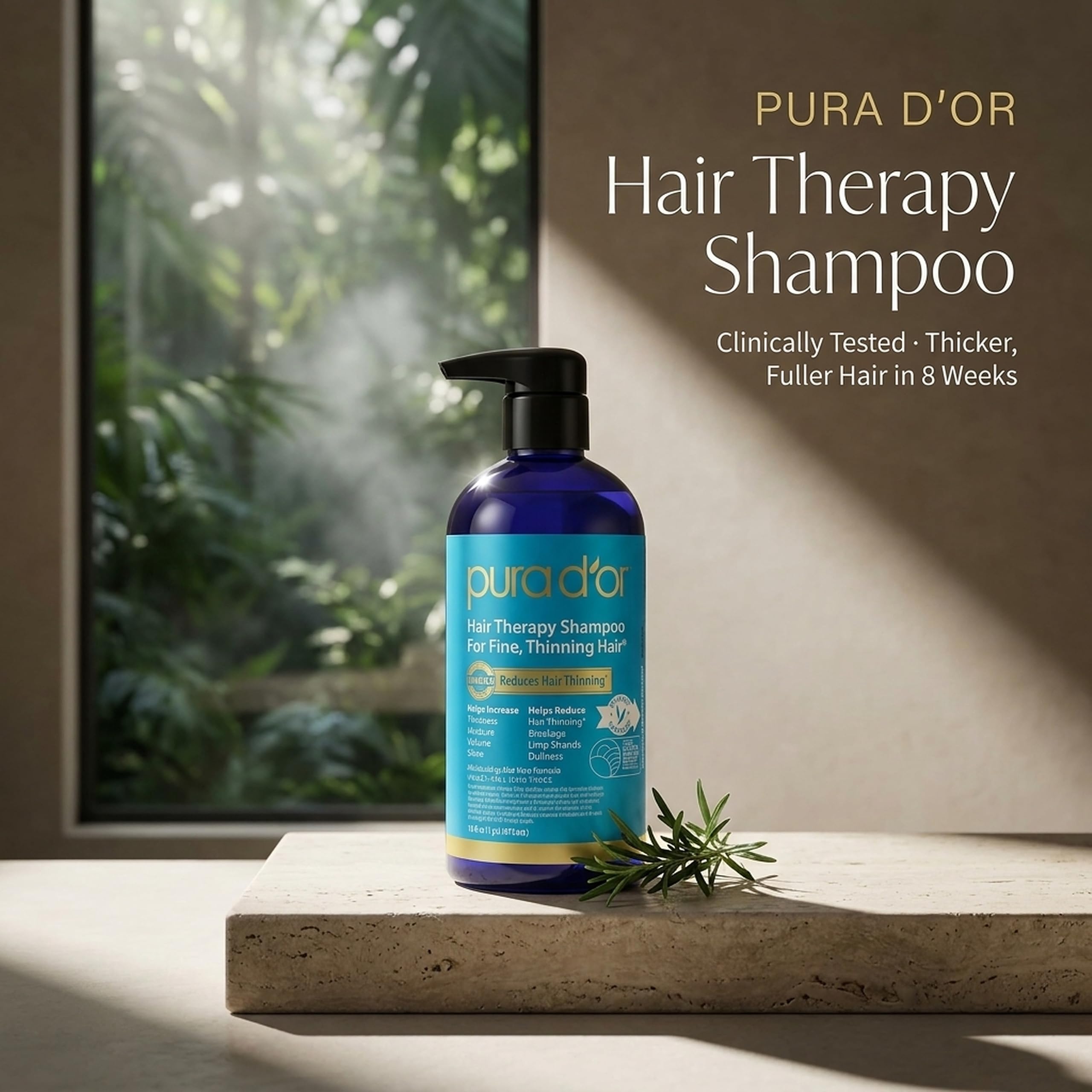 PURA D'OR label close-up highlighting key actives and benefits for informed shoppers