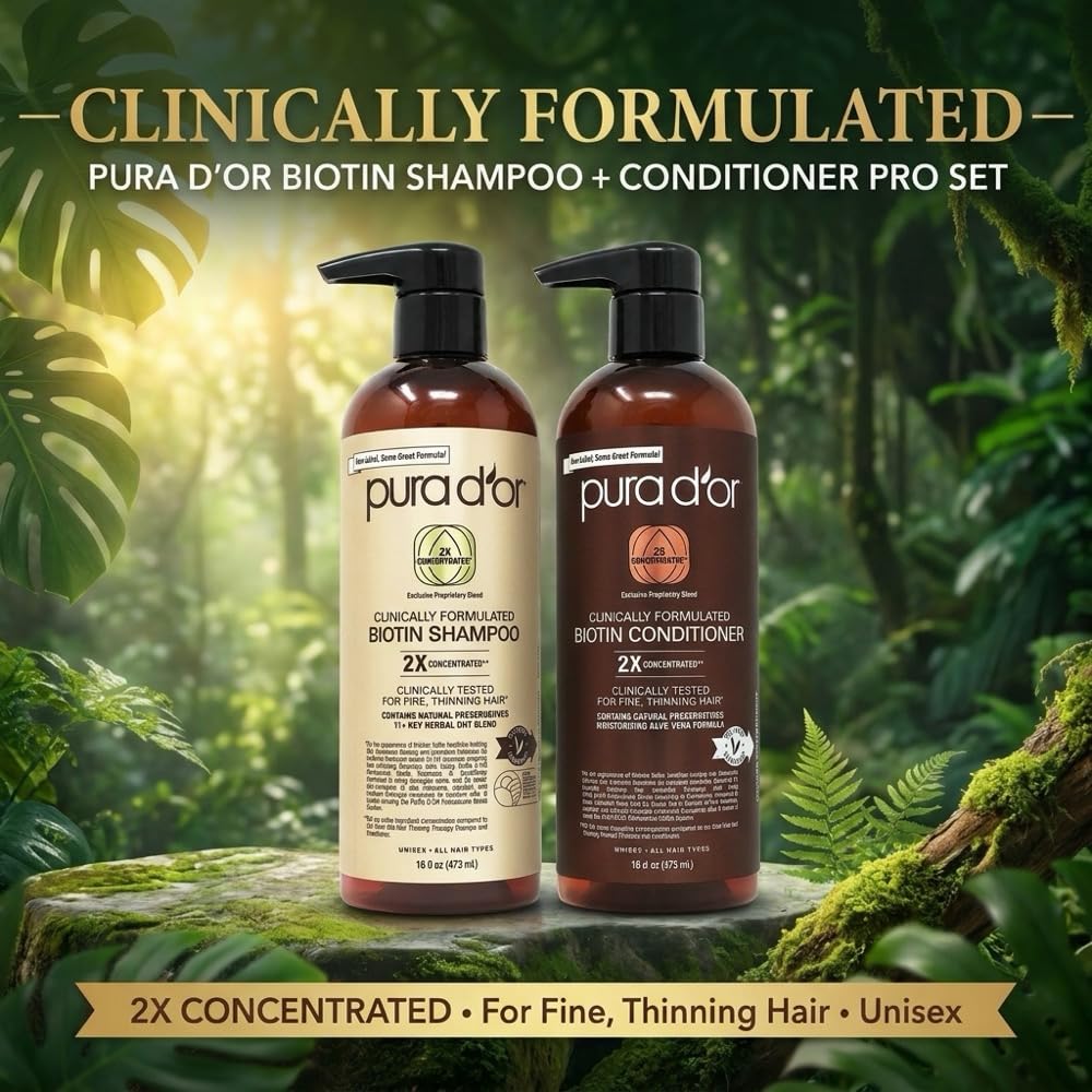 PURA D'OR shampoo pump close-up illustrating easy dispensing and gentle cleansing