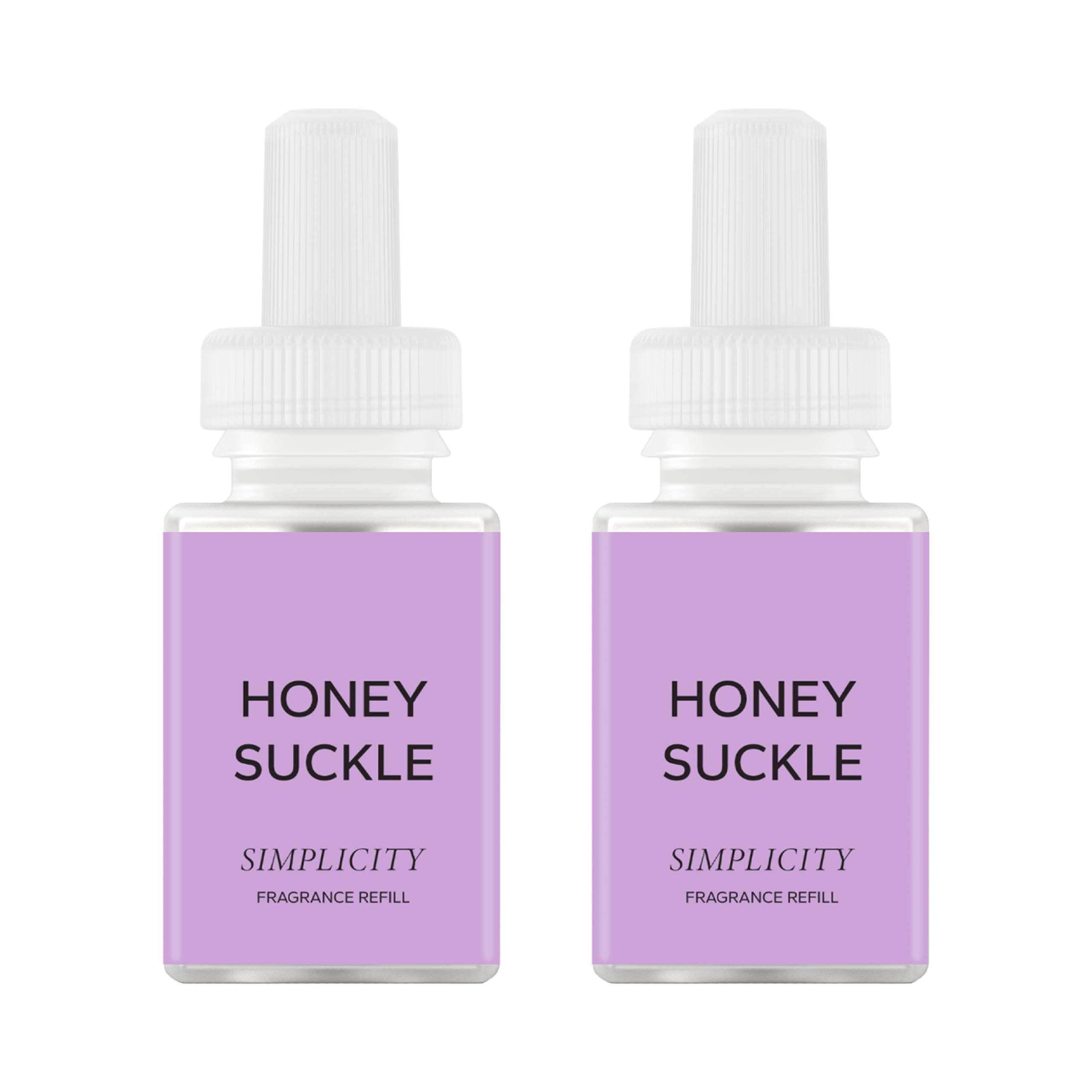 Pura honeysuckle front packaging showing two refill vials and benefits