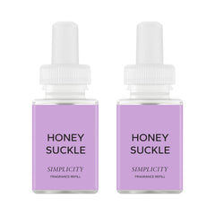 Pura honeysuckle front packaging showing two refill vials and benefits