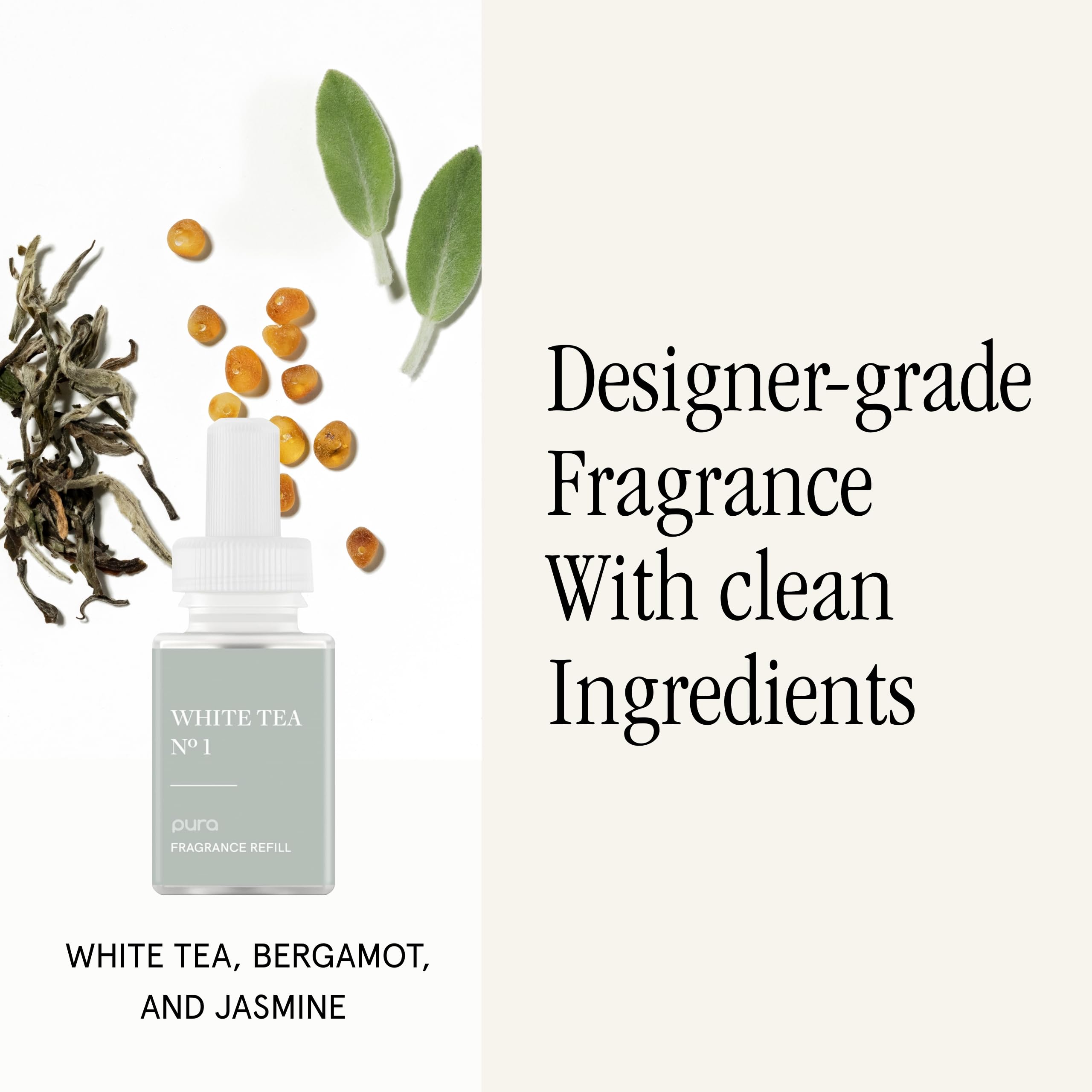 Pura mini styled on bathroom shelf, illustrating fresh scent for small rooms benefit