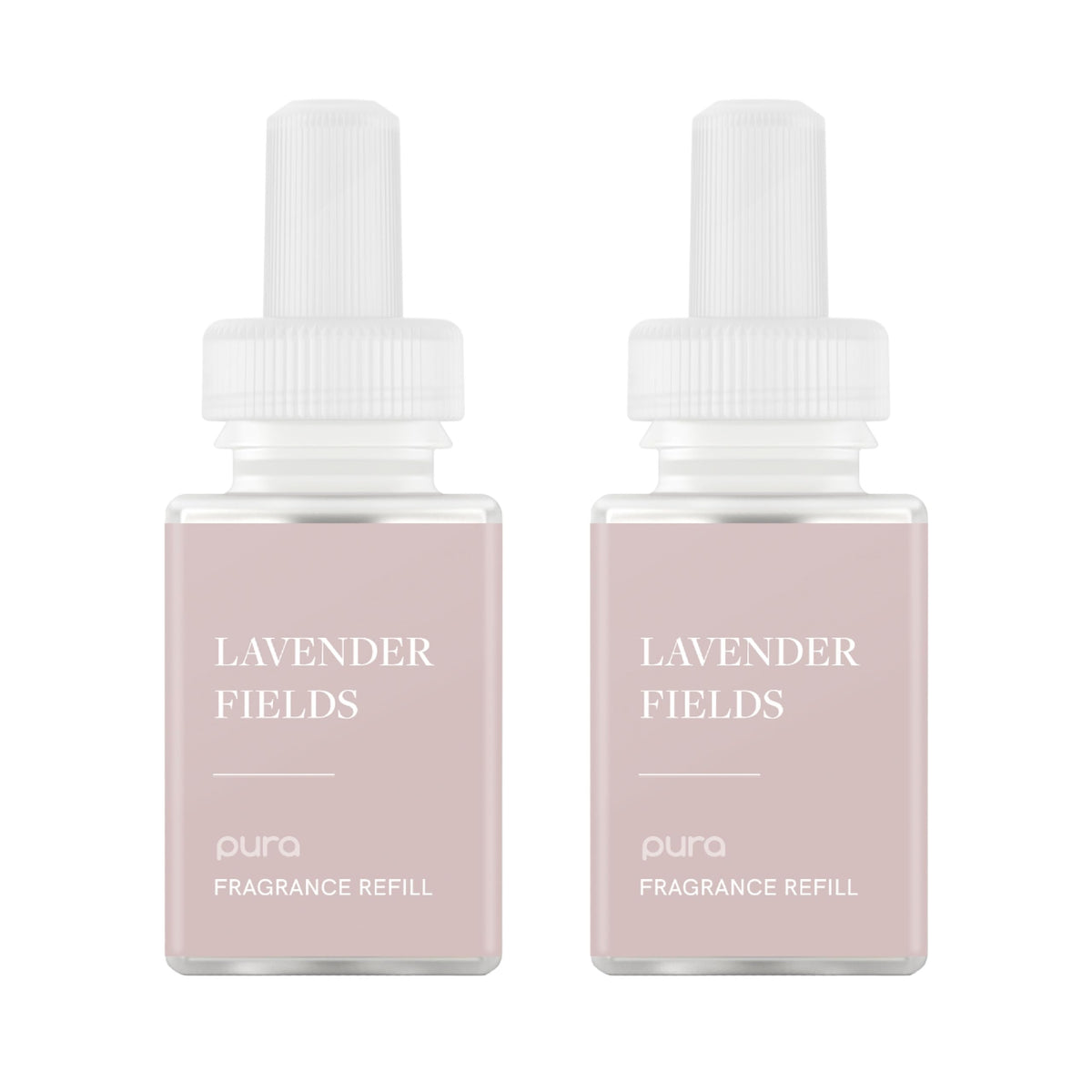 Pura front packaging showing two Simply Lavender refill vials and clear branding benefit easy identification