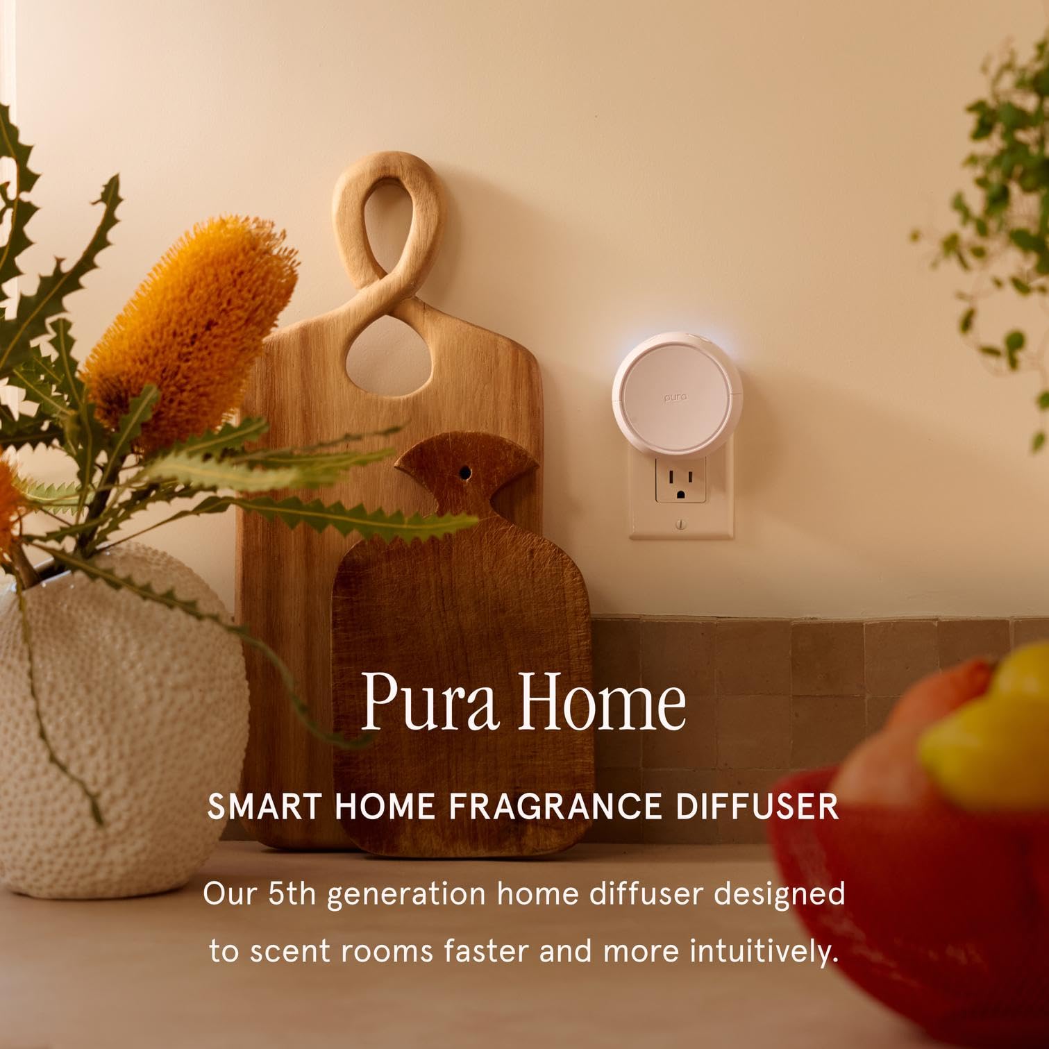 Pura diffuser with Unify Co. refill installed demonstrating simple use