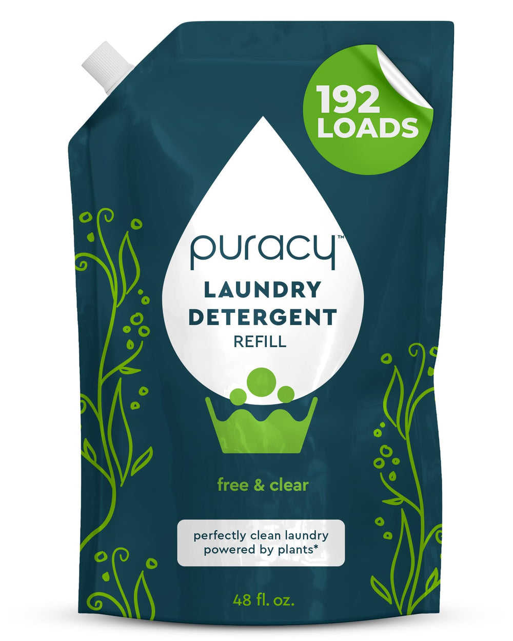 Puracy front bottle refill showing label and eco benefits