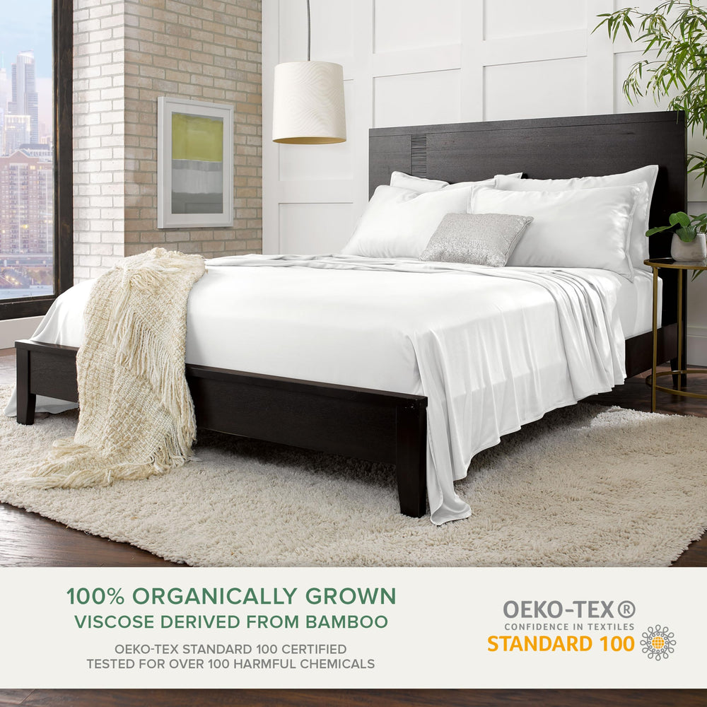 Pure Bamboo close-up sateen weave highlighting smooth silky texture