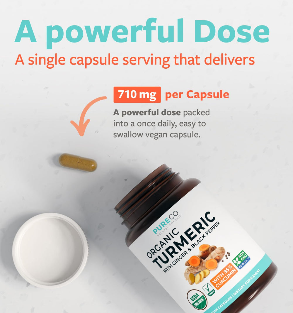 PURE CO supplement label and nutrition facts showing transparency and potency