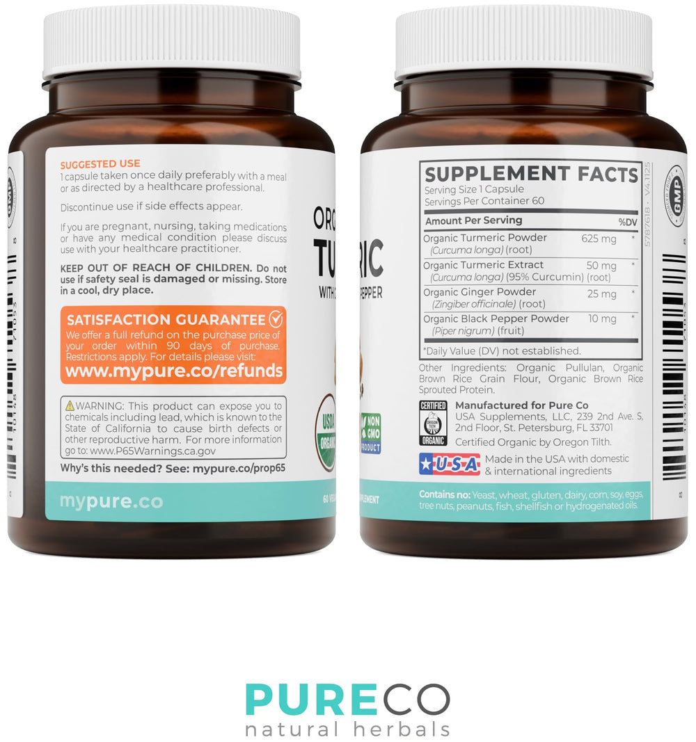 PURE CO bottle in hand for size comparison confirming two month supply