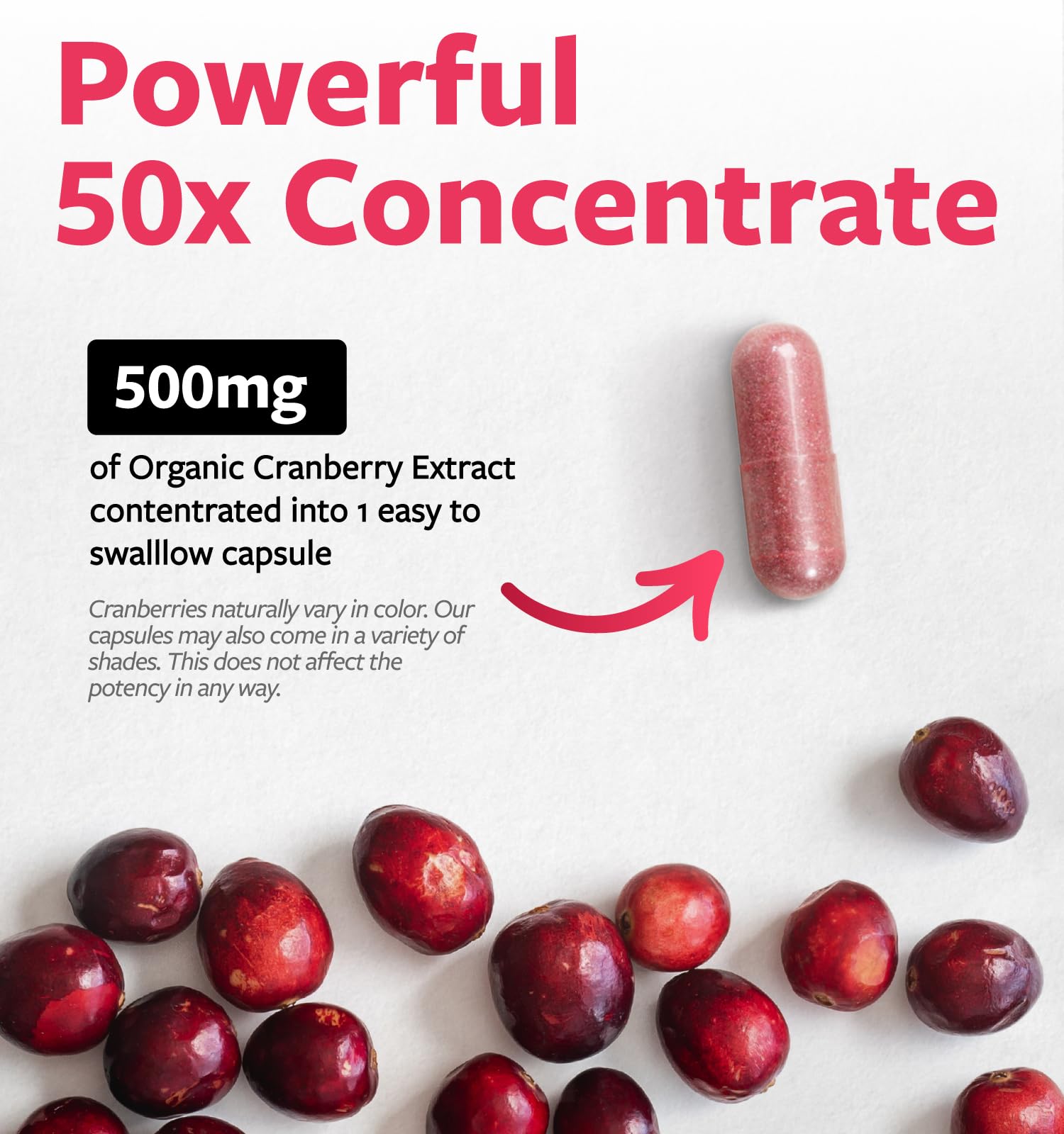 PURE CO capsule next to a coin for scale showing compact, potent dosing