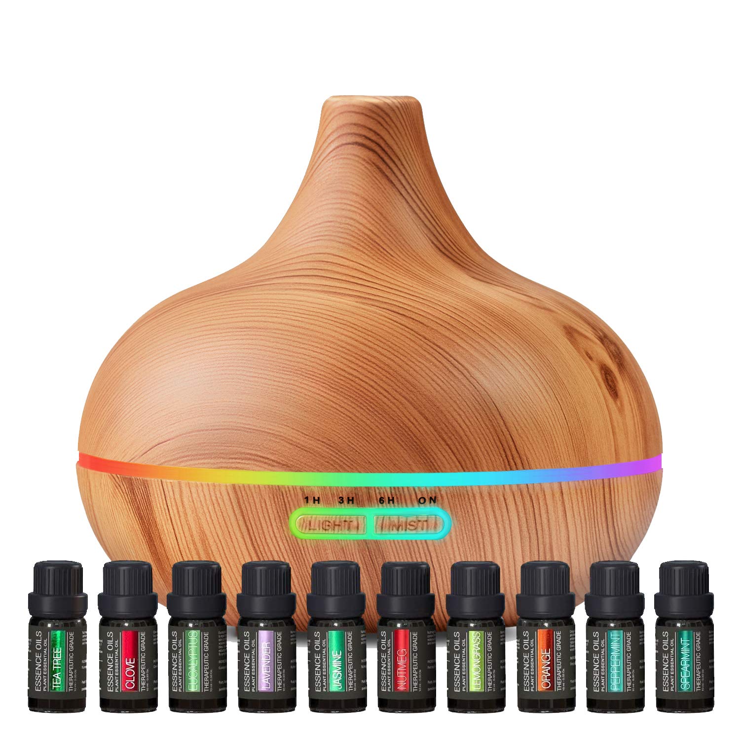 Pure Daily Care diffuser front view showing sleek design and quiet operation benefit