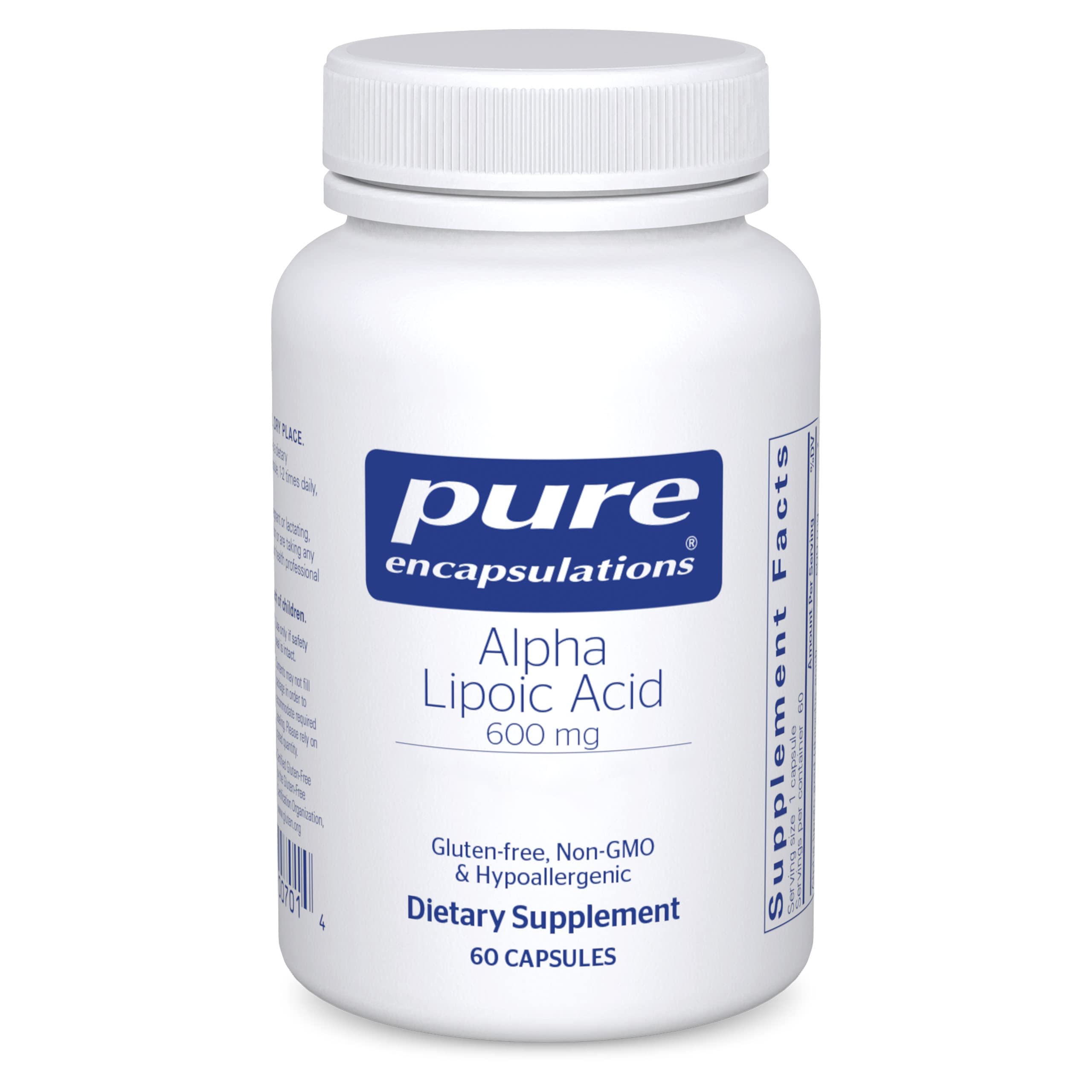 Pure Encapsulations bottle front view showing product and brand benefits