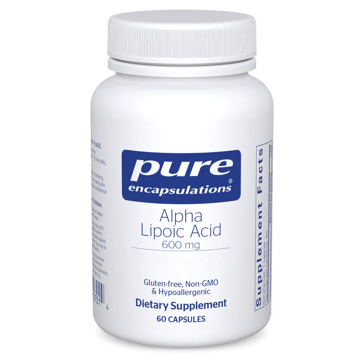 Pure Encapsulations bottle front view showing product and brand benefits