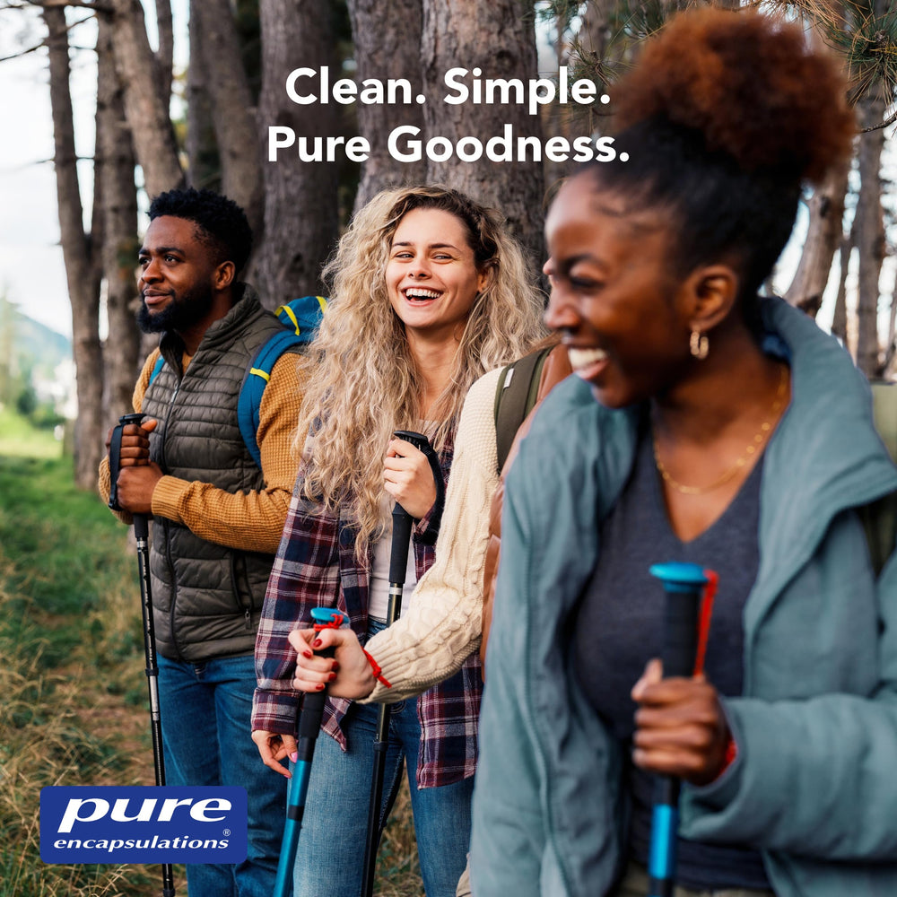 Pure Encapsulations bottle in a calm home scene suggesting stress-support routine benefit