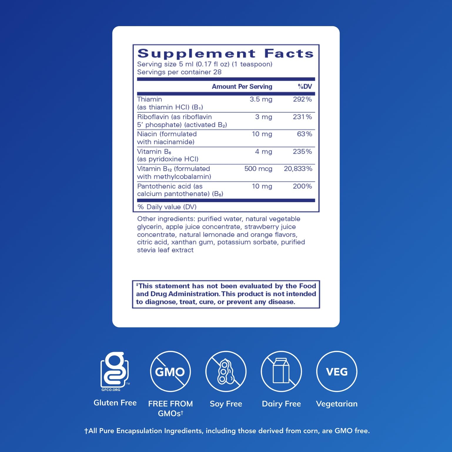 Pure Encapsulations dropper cap and dosing cap displayed for simple, accurate serving