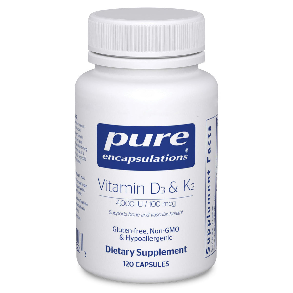 Pure Encapsulations bottle front showing supplement benefits and branding