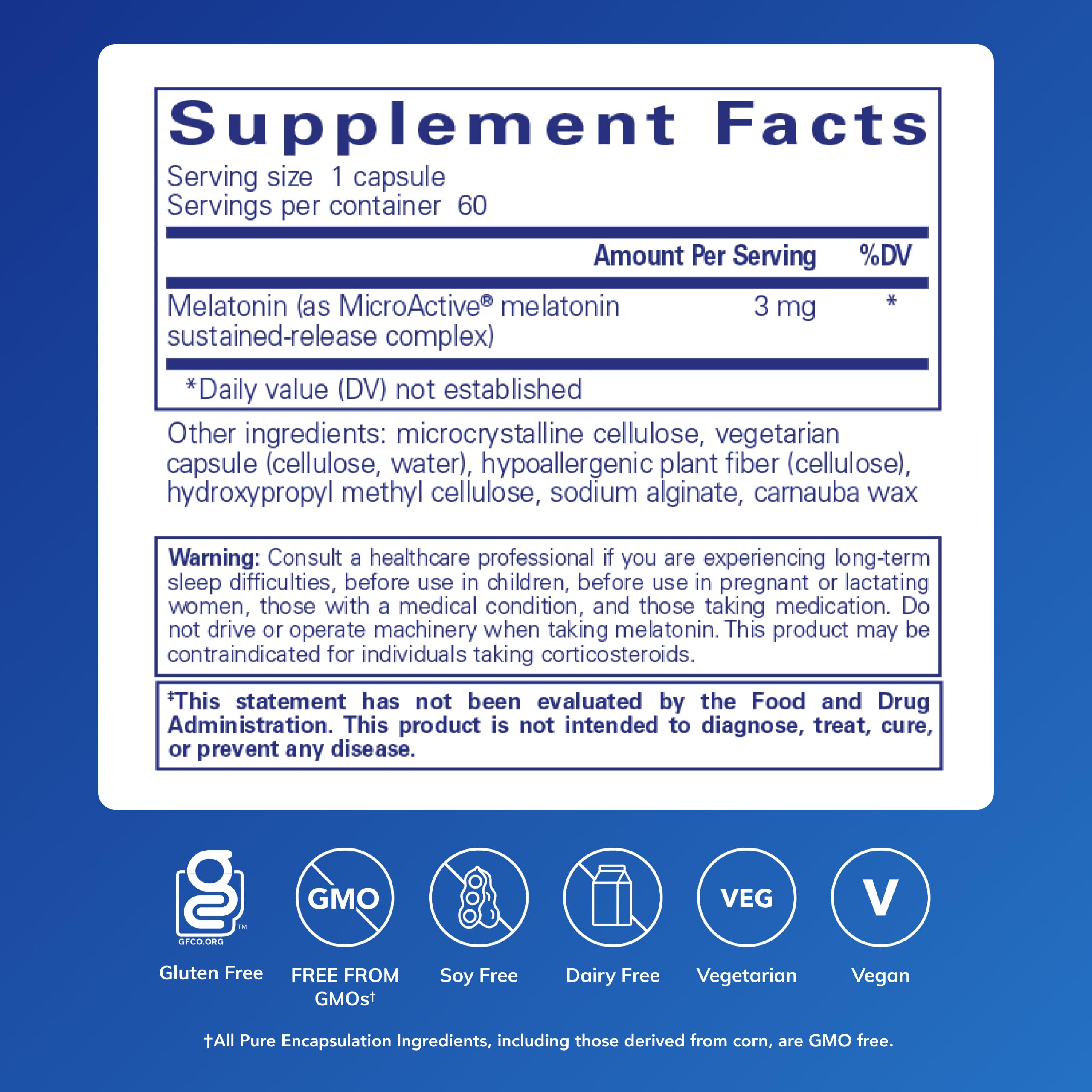 Pure Encapsulations capsule close up revealing sustained‑release matrix and quality