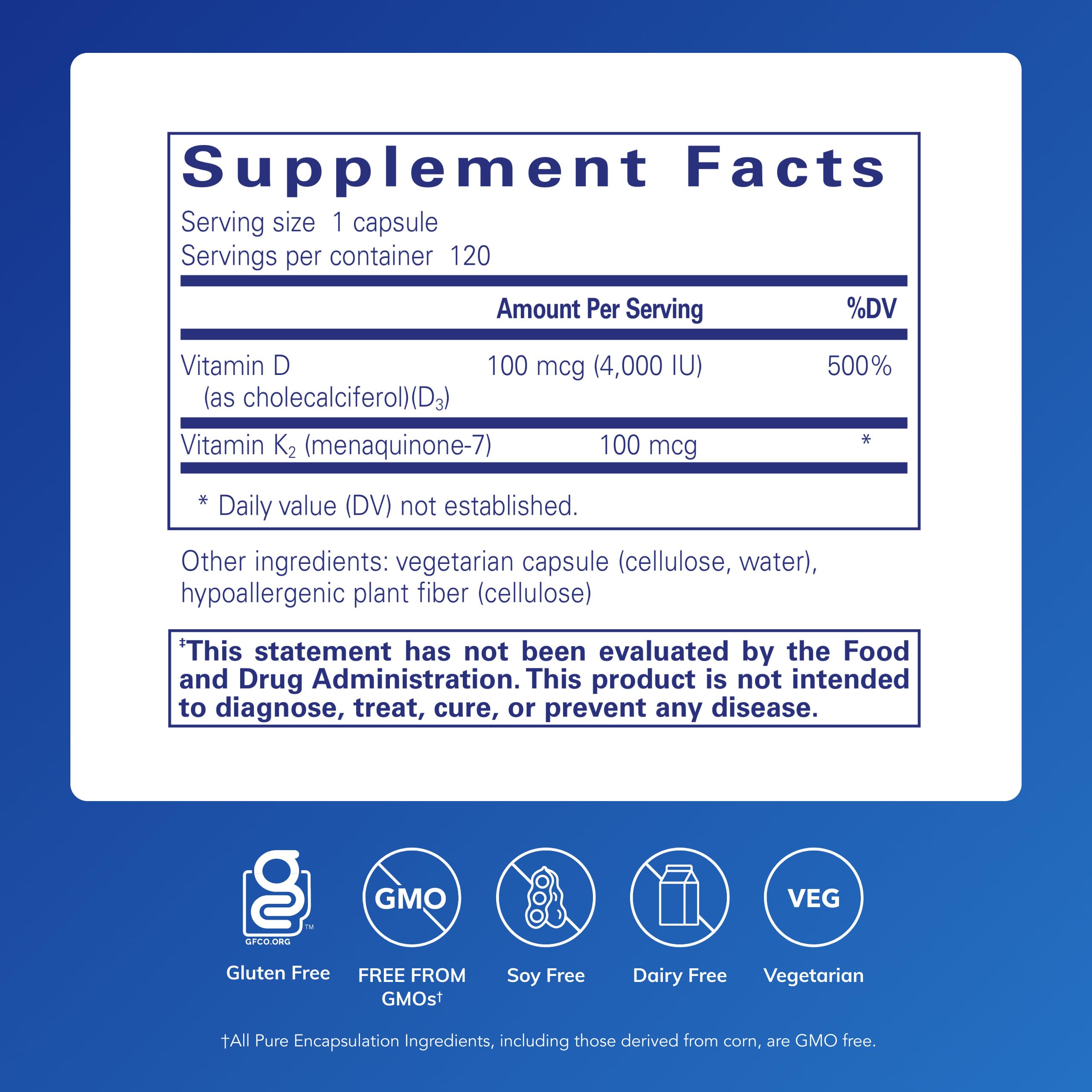 Pure Encapsulations vitamin D3 K2 capsule close-up highlighting smooth texture