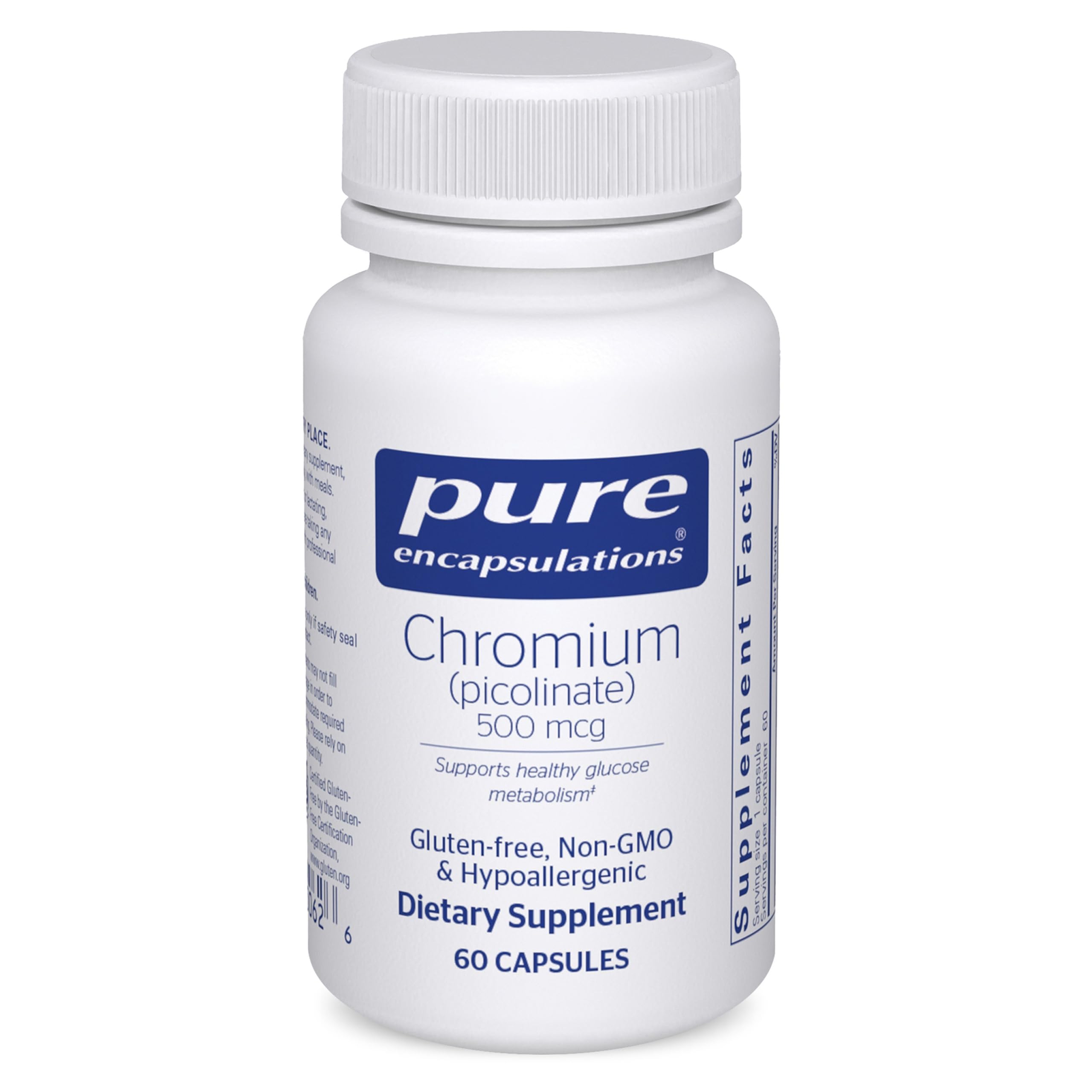 Pure Encapsulations bottle front view showing product and clean design benefit clarity