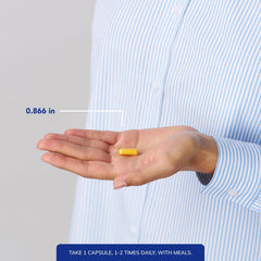 Pure Encapsulations capsule in hand demonstrating recommended serving and convenience