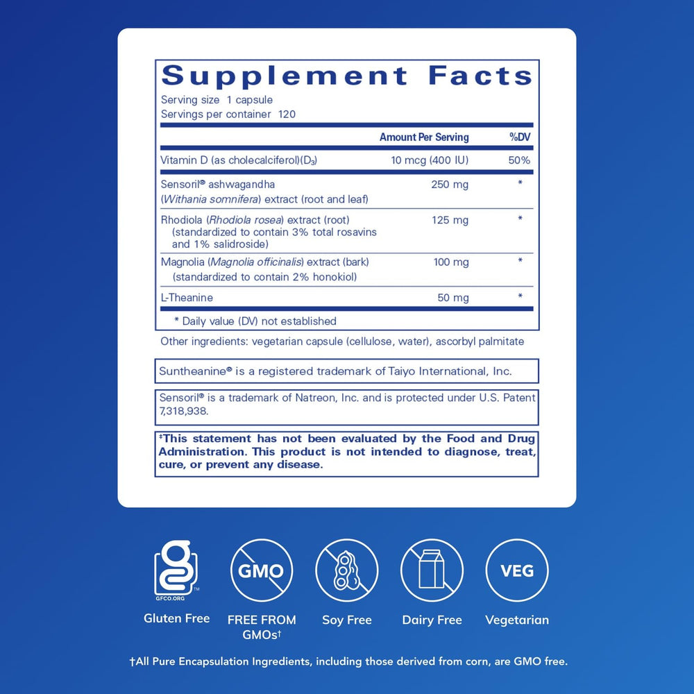 Pure Encapsulations bottle closeup emphasizing label clarity and trust
