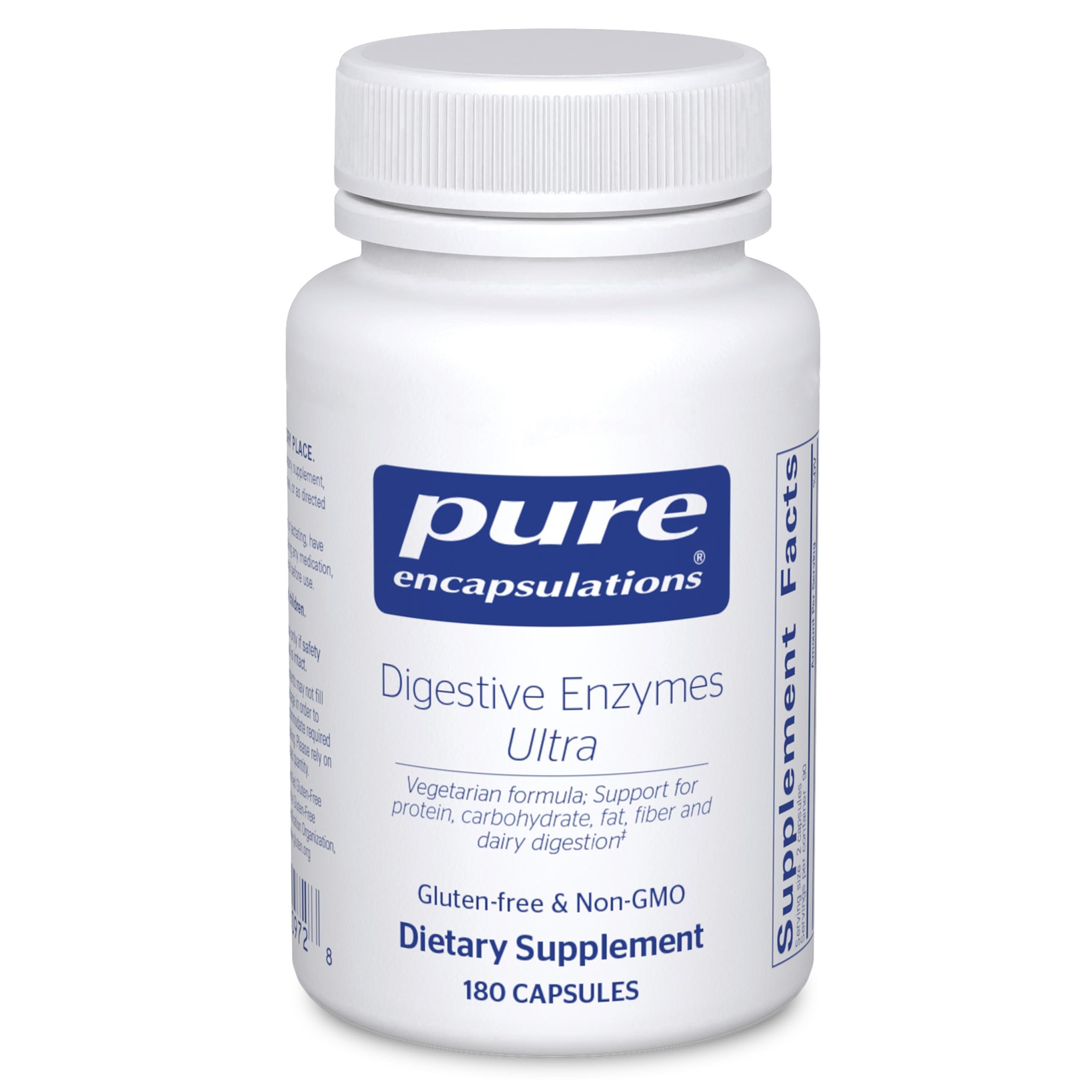 Pure Encapsulations front bottle view showing clean supplement branding and benefits