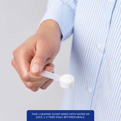 Glass of water with Pure Encapsulations L‑Glutamine mixed showing smooth dissolution and convenience