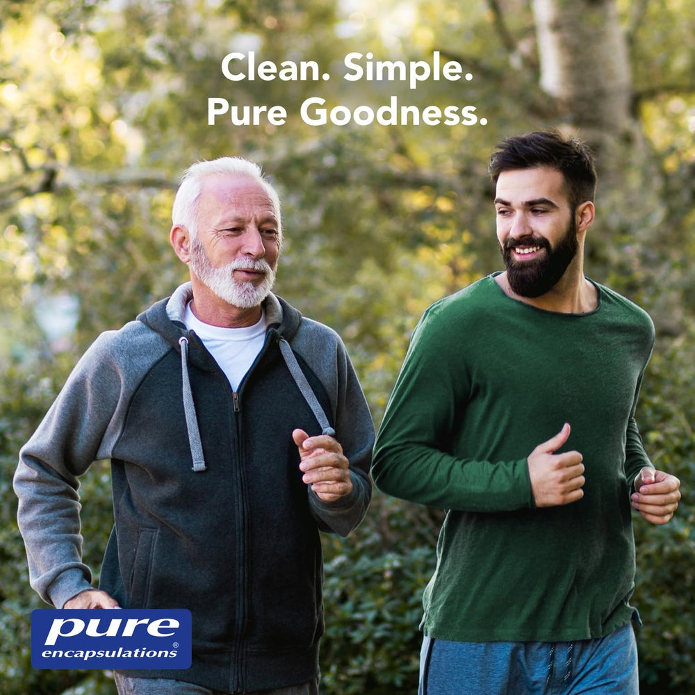 Pure Encapsulations bottle on a bathroom cabinet suggesting daily routine support