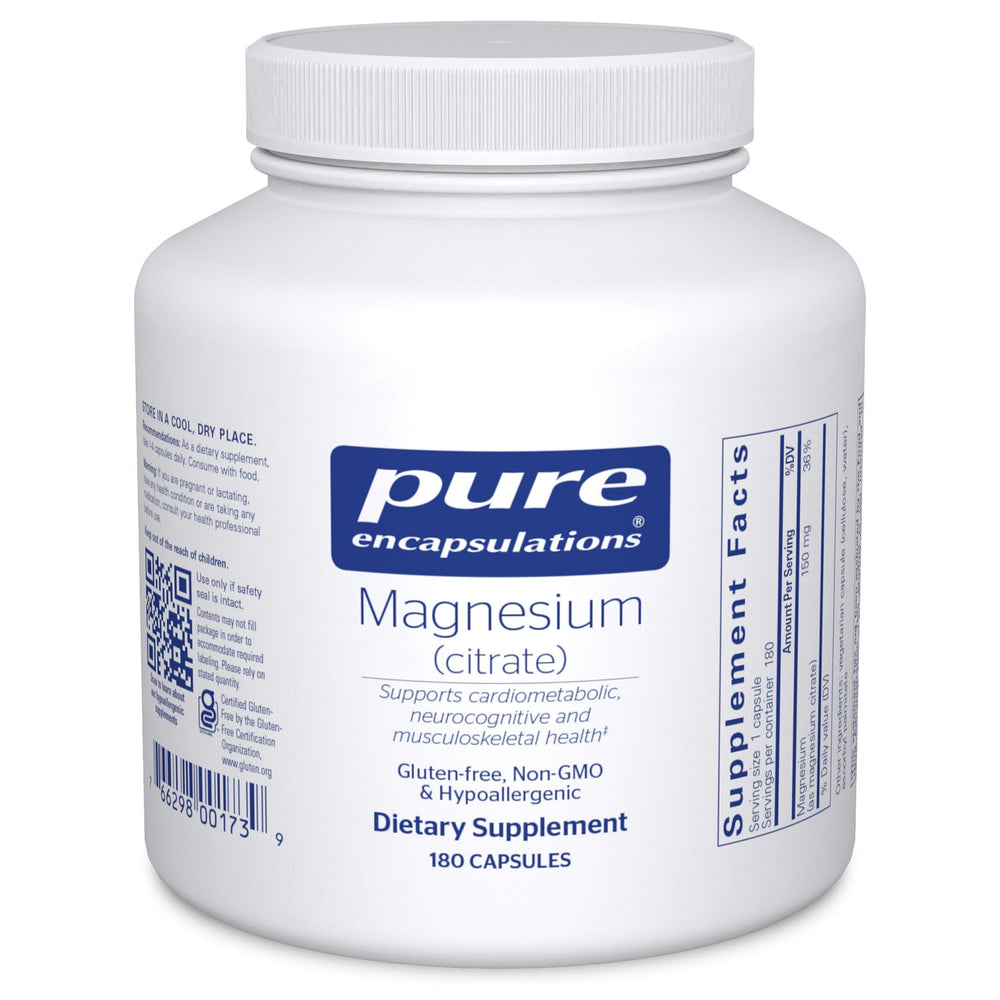 Pure Encapsulations front packaging showing bottle and clean-label benefit
