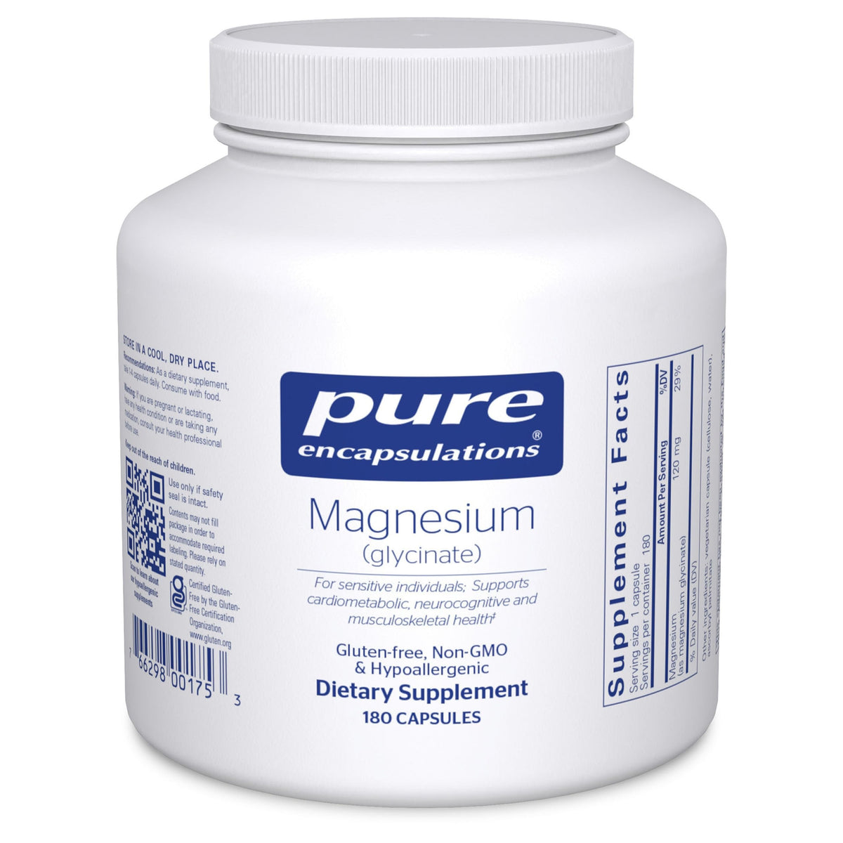 Pure Encapsulations front packaging showing product benefits and size