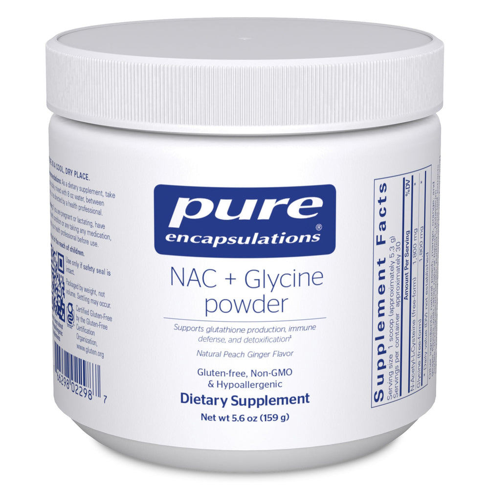 Pure Encapsulations front label showing product name and size, clear benefit