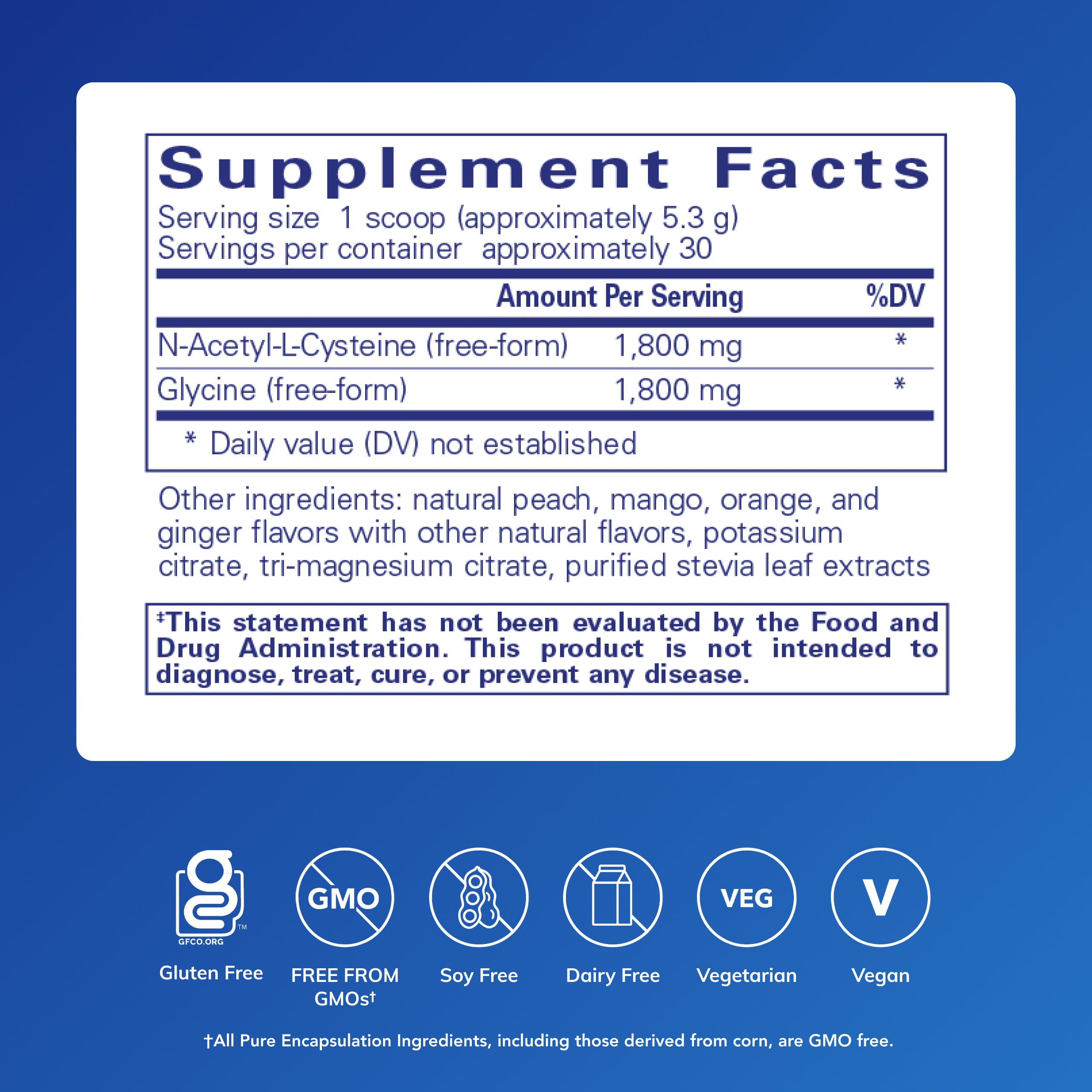 Pure Encapsulations open tub with visible powdered blend, convenient serving
