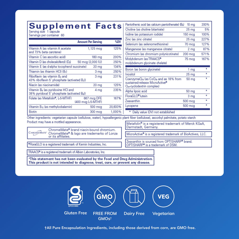 Pure Encapsulations capsule close-up displaying smooth capsule for easy swallowing