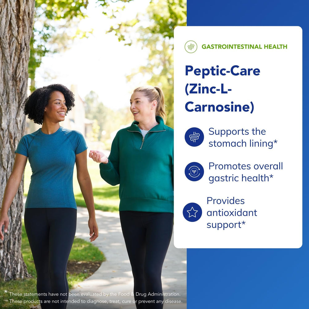 Open bottle of Peptic-Care capsules showing contents and ease of daily use