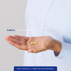 Pure Encapsulations capsules beside a measuring scale to show serving size clarity