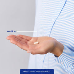 Pure Encapsulations capsule beside a coin showing size for easy dosing