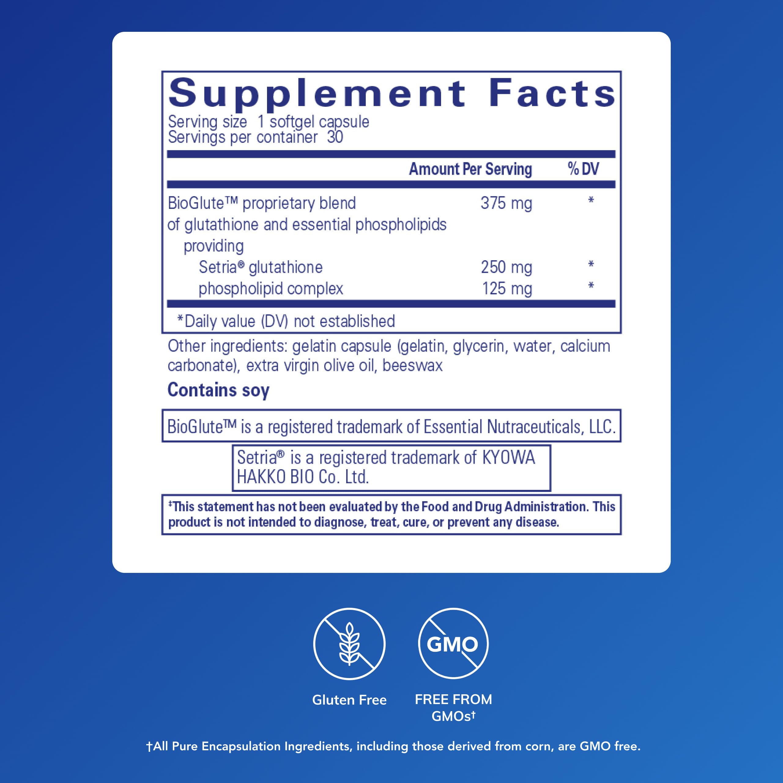 Pure Encapsulations softgel close-up highlighting smooth liposomal surface